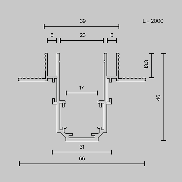 Шинопровод встраиваемый Maytoni Exility TRX034LS-222B