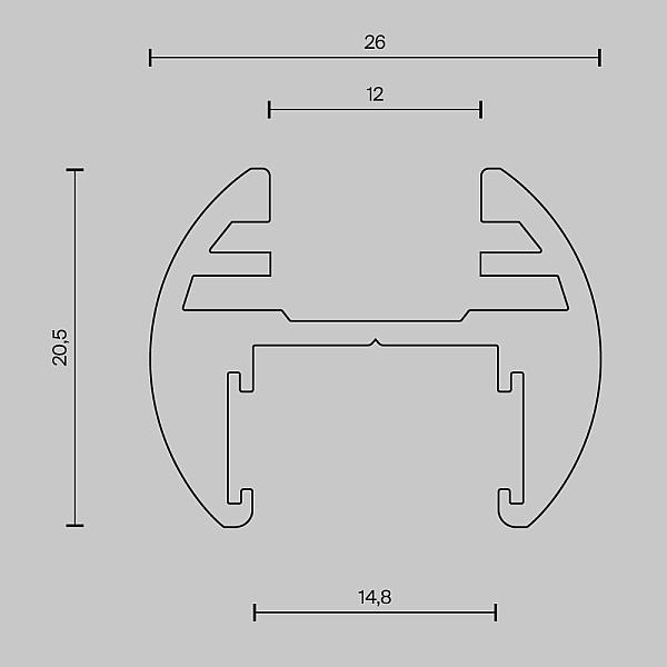 Шинопровод накладной/подвесной Maytoni Technical Busbar trunkings Basity TRX172-R-111B