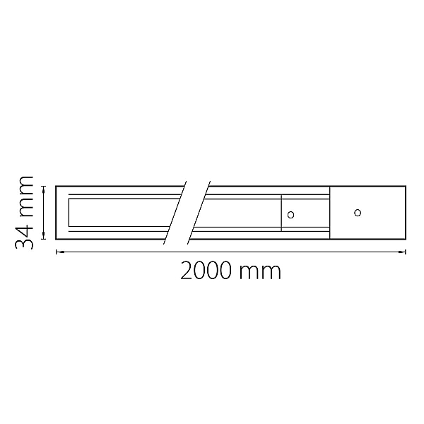 Шинопровод двухконтактный однофазный накладной Barra Lightstar 502025-1
