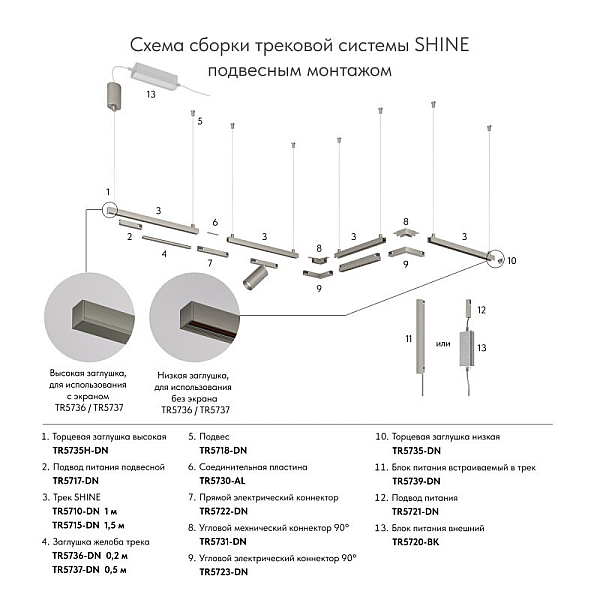 Шинопровод Denkirs Shine Base TR5716-DN