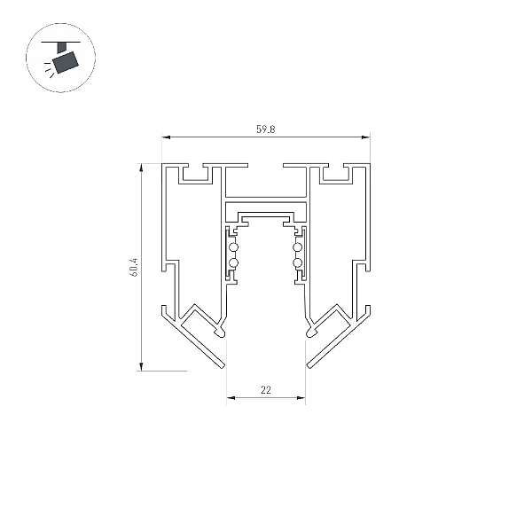 Шинопровод для натяжного потолока Arlight Mag-Orient-Track-2653-STR-G-3000 047571