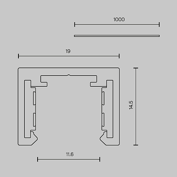 Шинопровод 1 м Exility X накладной Maytoni Technical EXILITY X Busbar trunkings Exility X TRX239-411B