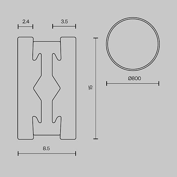 Шинопровод Maytoni Technical Flarity Busbar TRX154-R-D800-BS
