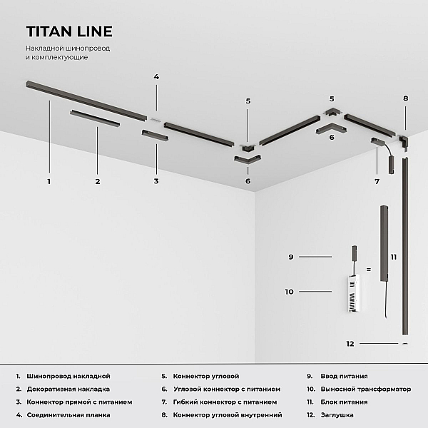 Шинопровод магнитный накладной Elektrostandard Titan Line 85227/00 4690389219092 a072147