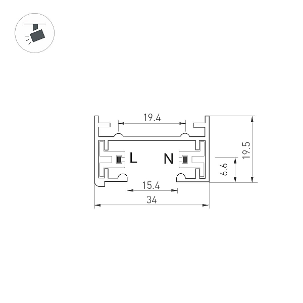 Шинопровод однофазный Arlight LGD-2TR-Track-1000-WH-M 022770