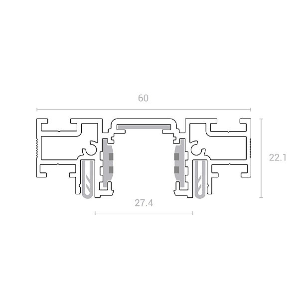 Шинопровод низковольтный для монтажа в натяжной потолок Novotech Shino Flum 135180