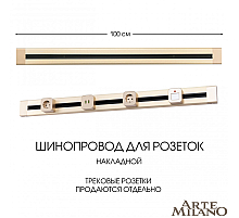 Накладной шинопровод Arte Milano Am-track-sockets 382301TO/100 Gold