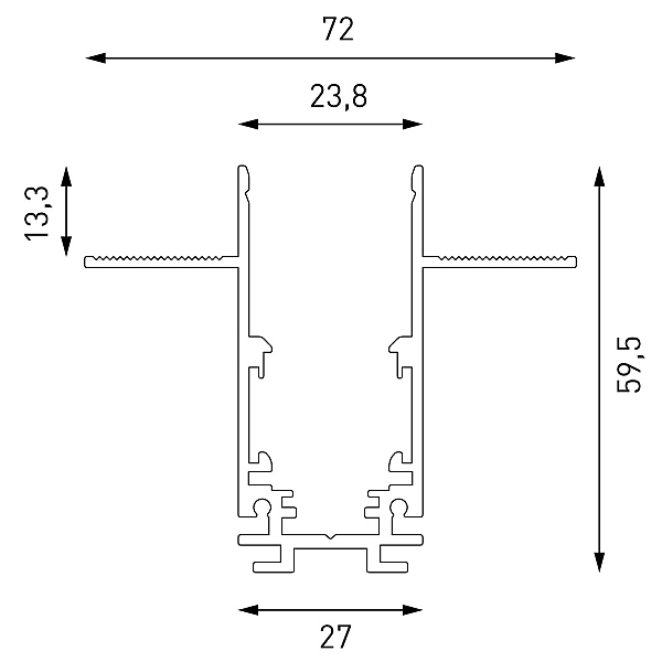 Шинопровод магнитный встраиваемый Lumker SY-LINK-20T1-2.5-WH 019267