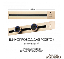 Встраиваемый шинопровод с выключателем Arte Milano Am-track-sockets 385205TBB/50 Gold