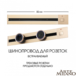 Встраиваемый шинопровод с выключателем Arte Milano Am-track-sockets 385205TBB/50 Gold
