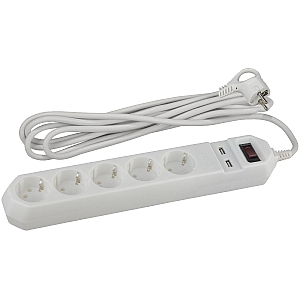 Сетевой фильтр Эра USF-5es-1.5m-USB-W Б0019037