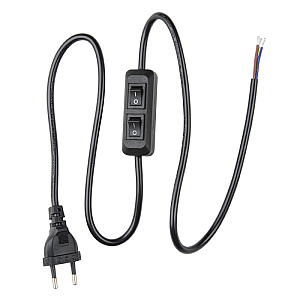 Шнур сетевой с вилкой и выключателем Uniel UCX-C90/02A-100 BLACK UL-00007465