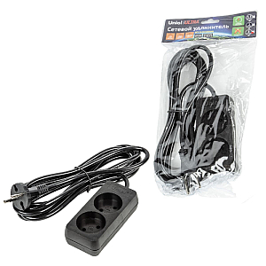 Удлинитель бытовой Uniel Ultra S-CU2-3 BLACK UL-00009976