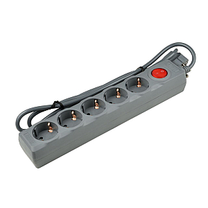 Cетевой фильтр (UL-00001743) Uniel 5гн х 1,5м с/з Universal S-GSU5-1,5 Grey