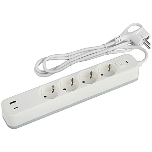 Сетевой фильтр Эра USF-4es-3m-2xUSBAC-W Б0059573