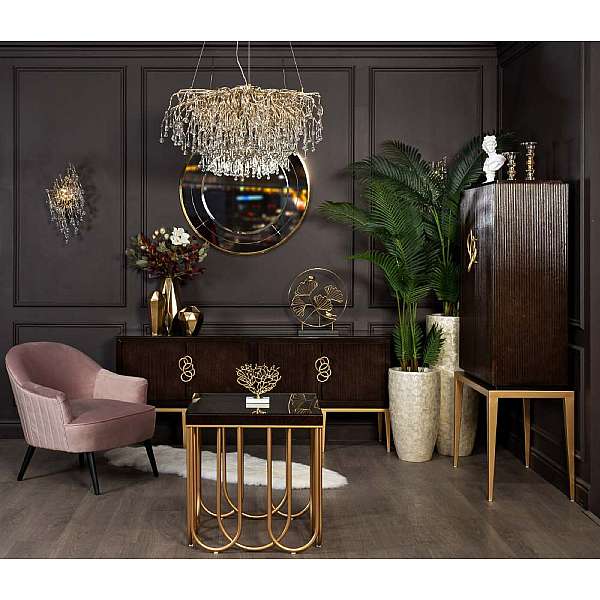 Статуэтка Листья с двумя золотыми птичками Garda Decor 55RD3153