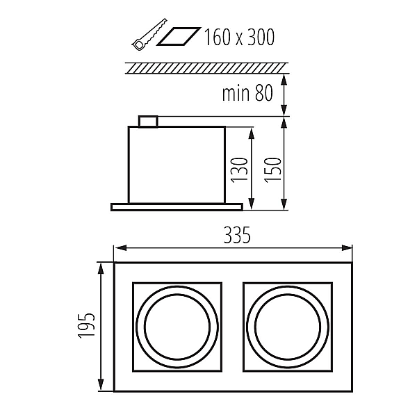Точечный светильник Kanlux MATEO ES DLP-250-W 32933