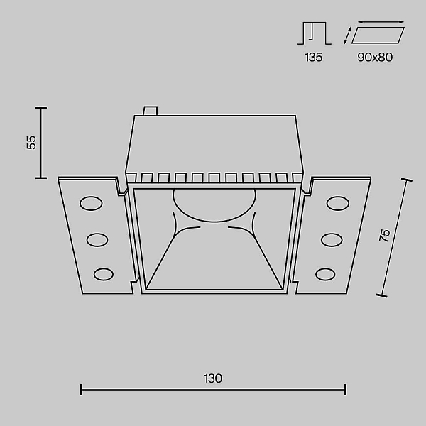 Встраиваемый светильник Maytonil Share DL051-01-GU10-SQ-WS