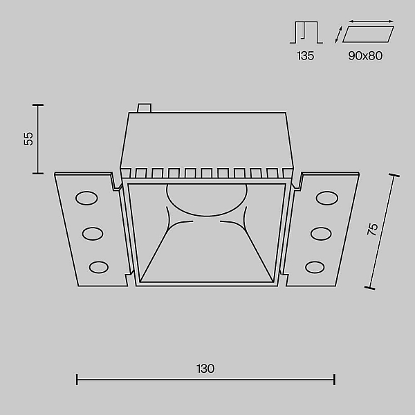 Встраиваемый светильник Maytonil Share DL051-01-GU10-SQ-WB