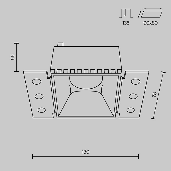 Встраиваемый светильник Maytonil Share DL051-01-GU10-SQ-WMG
