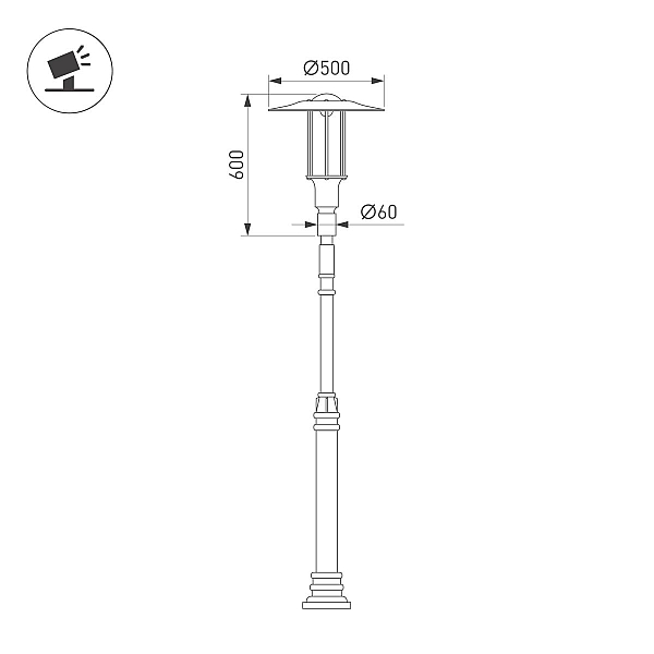 Уличный консольный светильник Arlight OXOR-SHADL-C-500x600-35W Day4000 052468