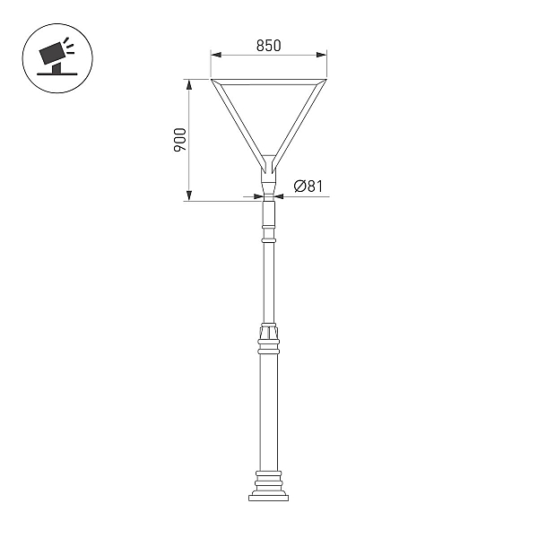 Уличный консольный светильник Arlight OXOR-TRILEIS-900x850х80-75W Day4000 052475