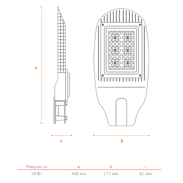Консольный светильник Wolta ДКУ04-50-102-5К ШБ140х60