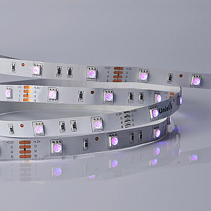 Светодиодная лента Uniel ULS-M22-5050-30LED/m-10mm-IP20-DC12V-7,2W/m-5M-RGB PROFI катушка в герметичной упаковке