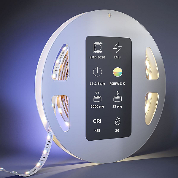 Светодиодная лента Maytoni 19,2W/m 60LED/m 5050SMD теплый белый + RGB 5M 201134