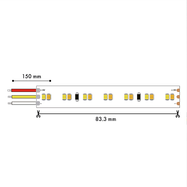 Светодиодная лента Favourite 19,8W/m 168LED/m 2835SMD от теплого до холодного 5M 2001-62020