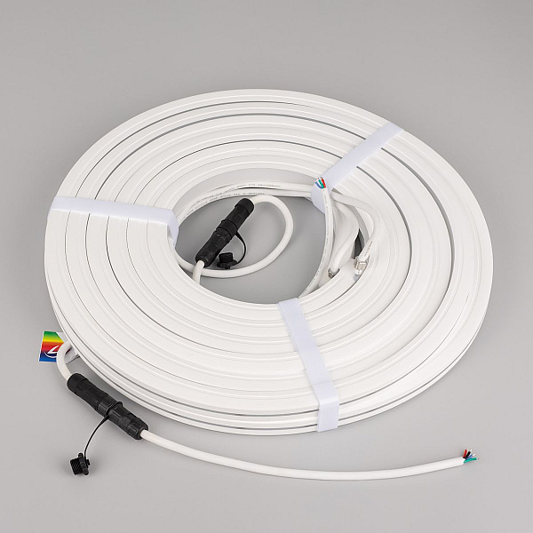 Светодиодная лента герметичная Arlight MOONLIGHT-PRO-TOP-X360-16x16mm 24V RGB (12 W/m, IP67, 10m, wire x2) (Вывод боковой) 054975