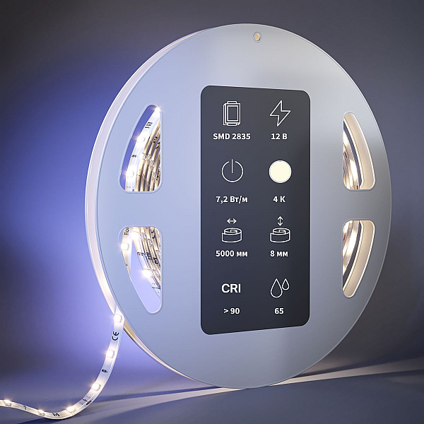 Светодиодная влагозащищенная лента Maytoni 7,2W/m 60LED/m 2835SMD дневной белый 5M 201021