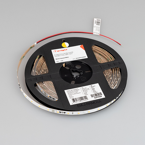 Светодиодная лента Arlight 4,8W/m 60LED/m 2835SMD теплый белый 10M IC-A60-8mm 24V Warm2700 037958