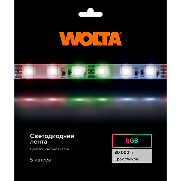 Светодиодная лента WOLTA WLS5050-14,4W/RGB/24S60-01