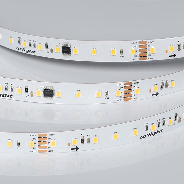 Светодиодная лента Arlight DMX-A96-12mm 24V Warm3000-PX12 (14 W/m, IP20, 5m) (CRI>90) 058173