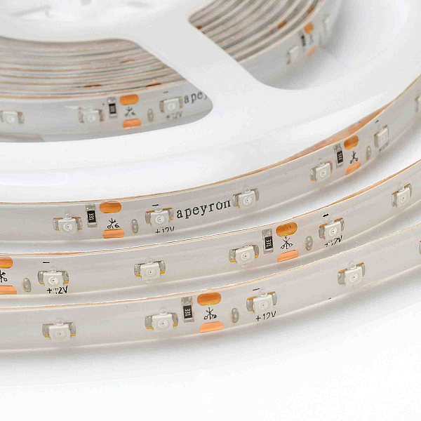 Светодиодная лента Apeyron 12В СТ 4,8Вт/м smd3528, 60д/м IP65 5м желтая 05BL