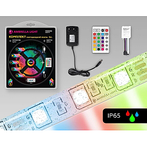 Светодиодная лента Ambrella Light LED Strip 12В 5050 14,4Вт/м RGB 5м IP65 GS2502