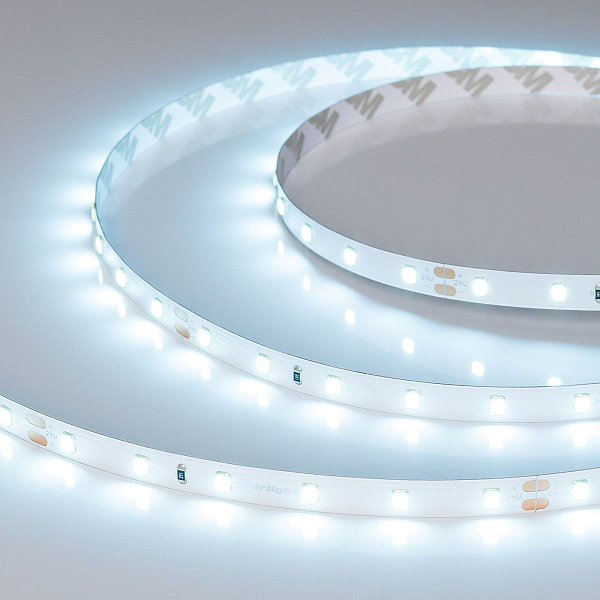 Светодиодная лента Arlight RT-A60-8mm 24V Ice Blue (4.8 W/m, IP20, 5m) 055376