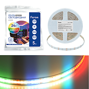 Лента светодиодная 24V Feron LS538, 840*COB, 22W/m, IP20, RGB+2300К+6500K 53337