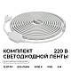 Комплект светодиодной ленты Apeyron 220В 10Вт/м, 600лм/м, 3000К (т/б), SMD2835, 120д/м, 13,5х7мм, 5м, IP65, с аксесcуарами (сетевой шнур, заглушка - 1шт, крепеж - 5шт) 10-140