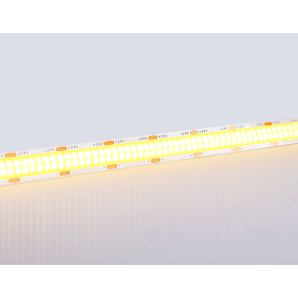 Светодиодная лента Ambrella Light GS4801 COB 616Led/19W m/ 24V IP20 3000K/ 5m*12mm*2mm (2 конт.) GS4801