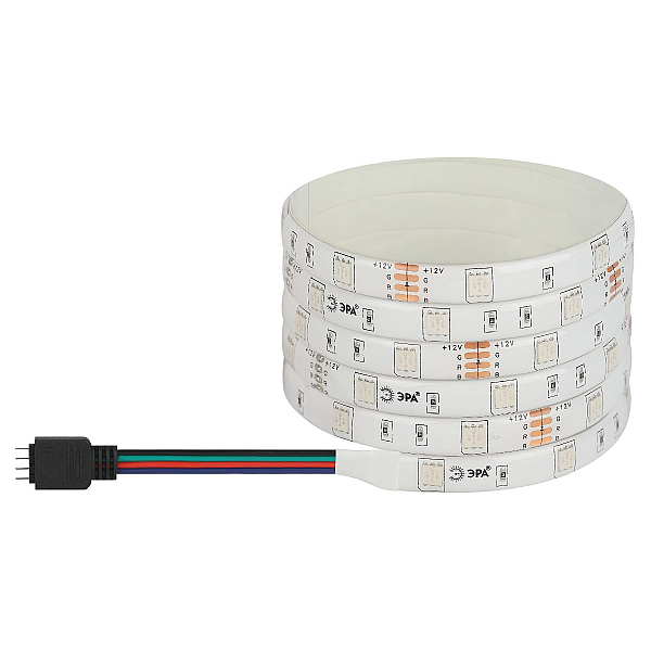Светодиодная лента Эра 12В 5050 7,2Вт/м RGB 5м IP65 LS5050-7,2-30-12-RGB-IP65-1 year-5m Б0059918