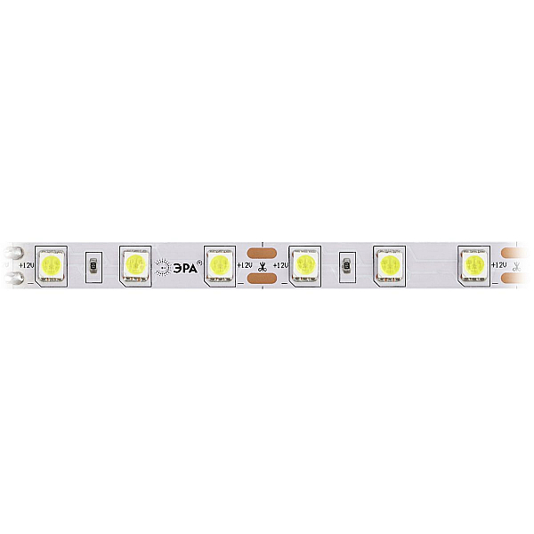 Светодиодная лента ЭРА 14,4W/m 60LED/m 5050SMD холодный белый 5M LS5050-60LED-IP20-W-5m C0043045