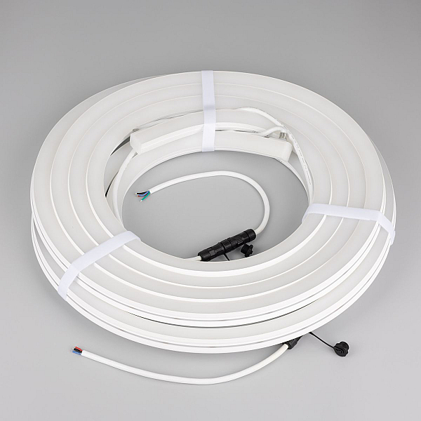 Светодиодная лента герметичная Arlight MOONLIGHT-PRO-SIDE-X360-20x20mm 24V RGB (12 W/m, IP67, 10m, wire x2) (Вывод боковой) 054983