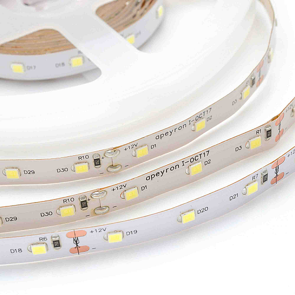 Светодиодная лента Apeyron 12В СТ 8Вт/м smd2835 60д/м IP20 800Лм/м 4000К 00-130
