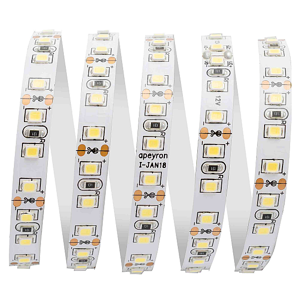 Светодиодная лента Apeyron 12В СТ 9,6Вт/м smd3528, 120д/м IP20 600Лм/м 5м 3000К 00-32