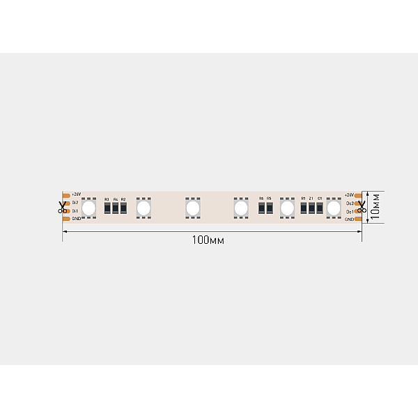 Светодиодная лента SWG PRO 5м IP20 SWG5PT60-24-14.4-WS2811RGB 00-00032669