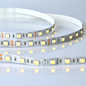 Светодиодная лента Uniel ULS-M25-5050-60LED/m-10mm-IP20-DC12V-14,4W/m-5M-3000K PROFI катушка в герметичной упаковке