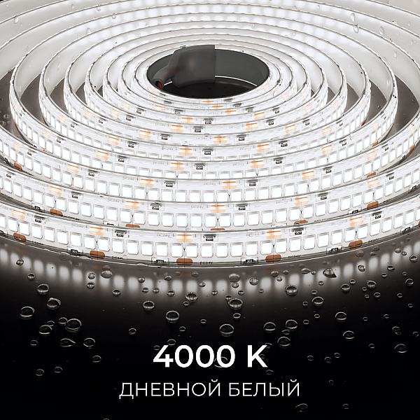 Светодиодная лента Apeyron 24В, 14,4 Вт/м, 1200 лм/м, 4000К, smd2835, 240 д/м, IP65, 5м 00-504