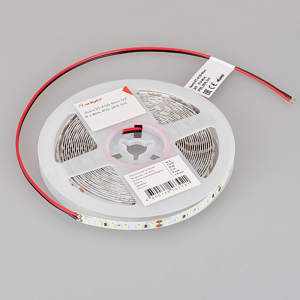 Светодиодная лента Arlight RT-A120-8mm 24V Tiffany (9.6 W/m, IP20, 2835, 5m) 043382